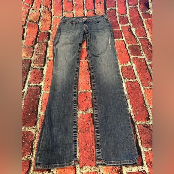 True Religion straight size 27
Faux crystals on back pockets 
Inseam 33” - Picture 3 of 7
